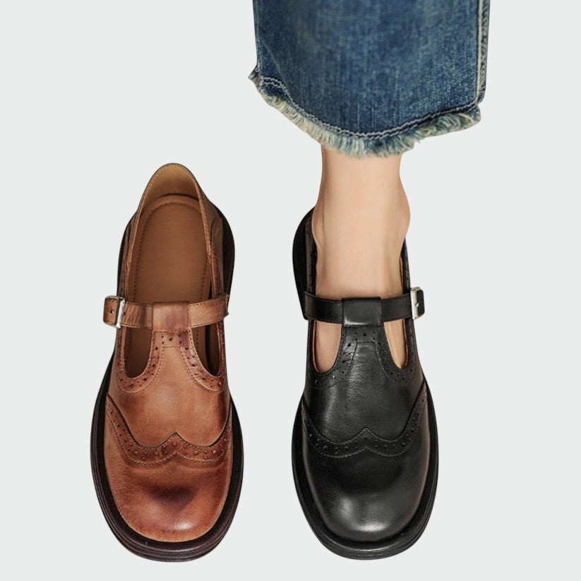 Kristensen ™ | Elegante læder-Mary Janes