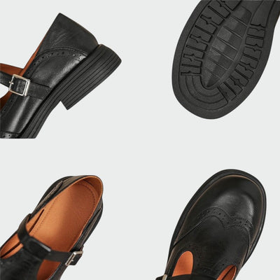 Kristensen ™ | Elegante læder-Mary Janes