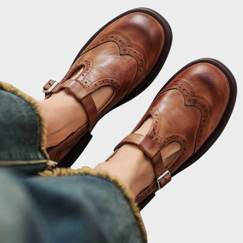 Kristensen ™ | Elegante læder-Mary Janes