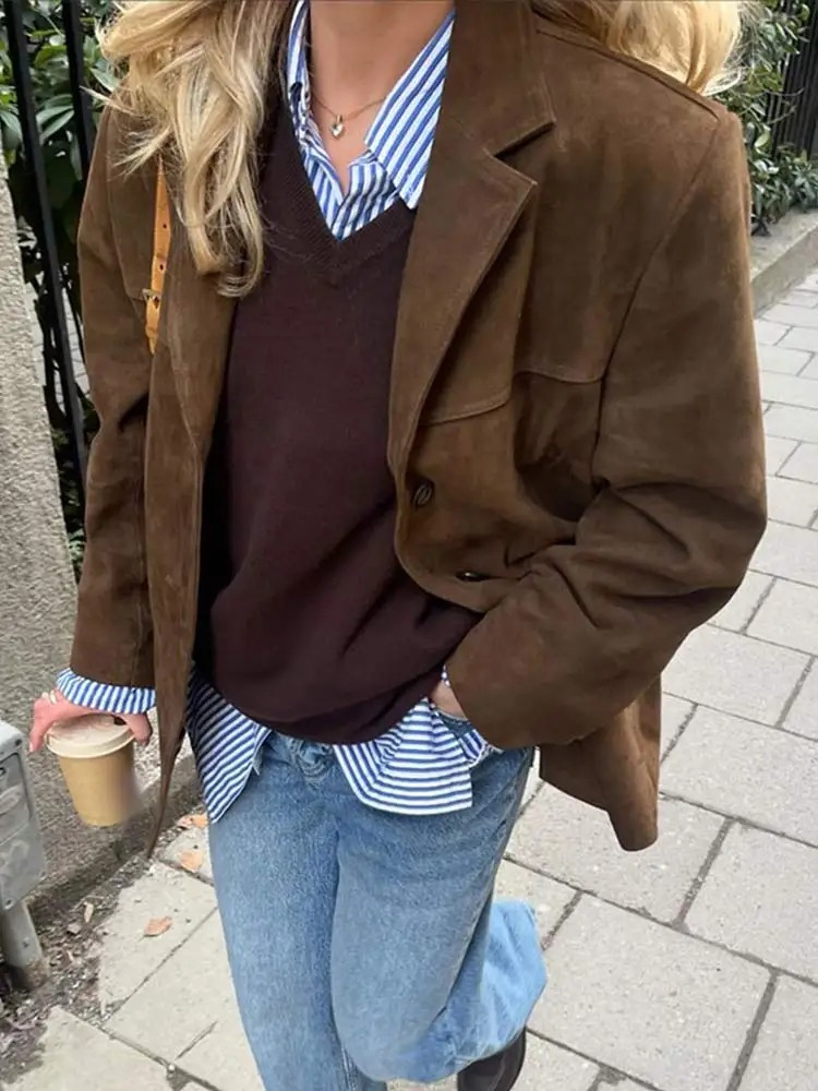 Kristensen ™ | Mira oversize trenchcoat i luksuriøst ruskindslook