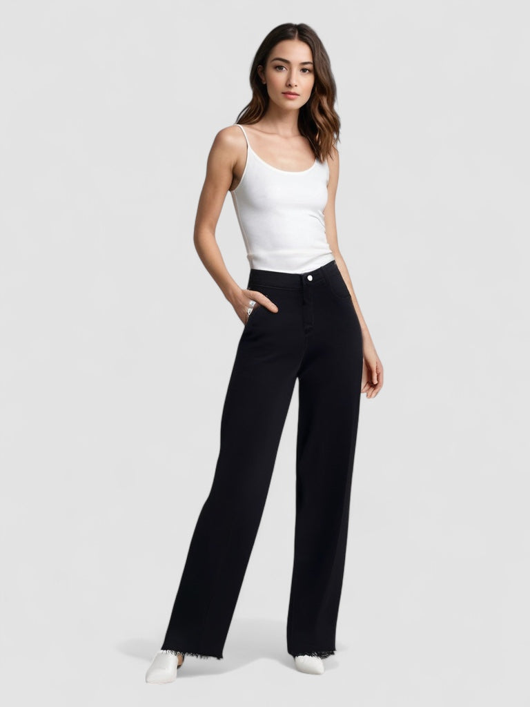 Kristensen ™ | Elegant Sort Jeans med Rå Finish