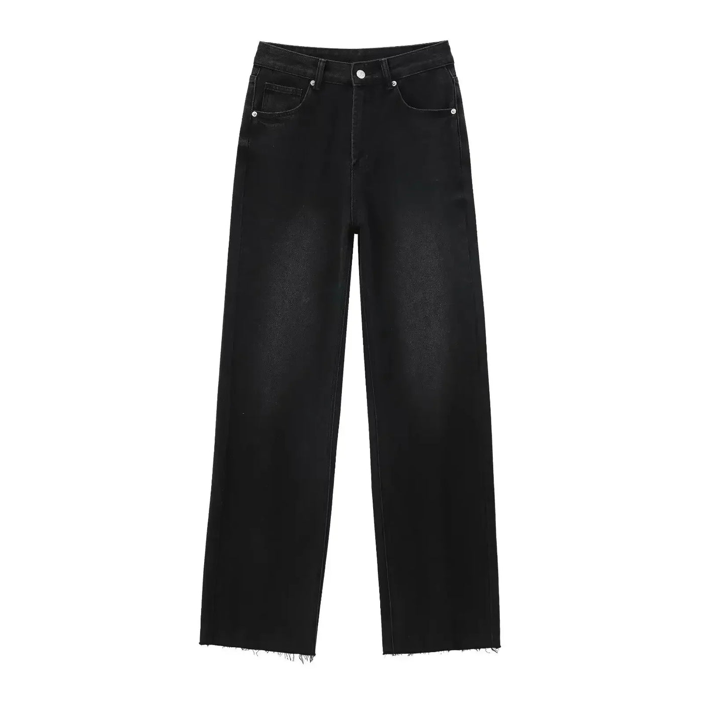 Kristensen ™ | Elegant Sort Jeans med Rå Finish
