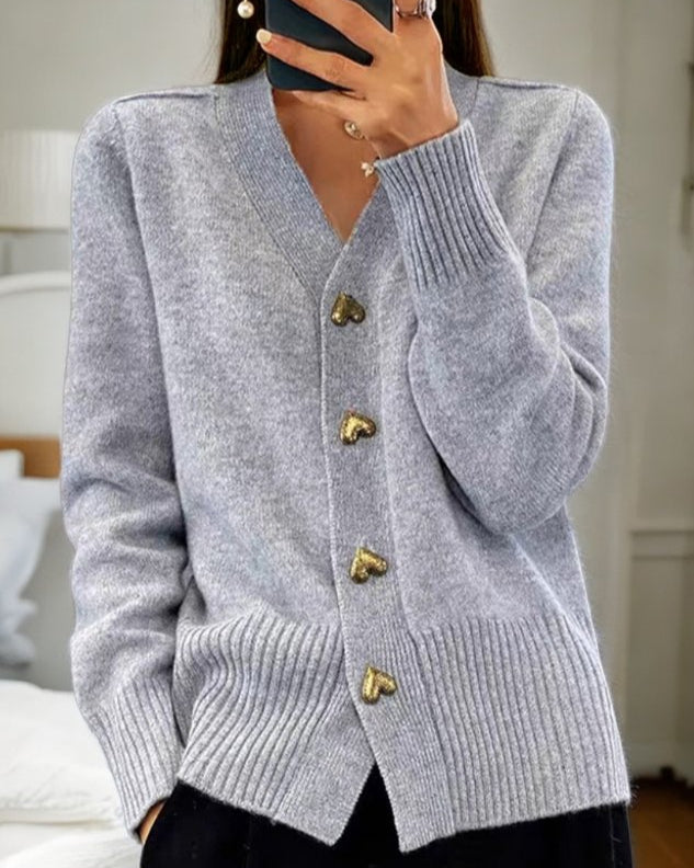 Kristensen ™ | Elegant Strikket Cardigan med Knapper